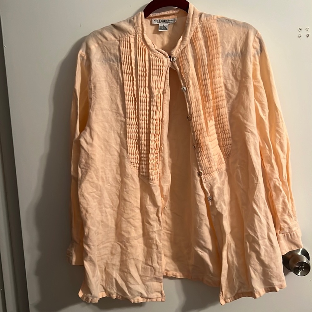 Cute Peach Button Down Shirt